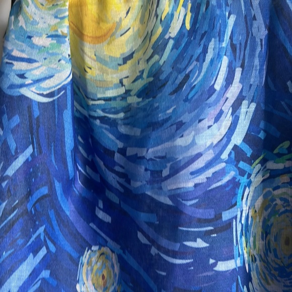 Blue-Yellow Starry Night &
Irises Scarf/Body wrap - Picture 5 of 9